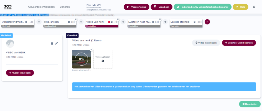 Draaiboek Online - Video blok